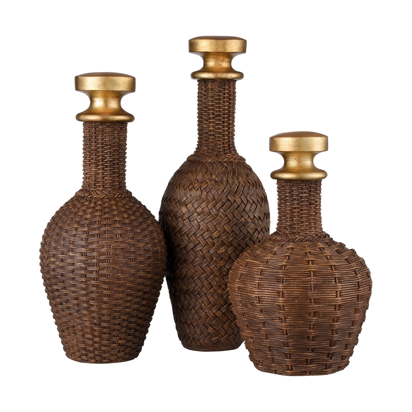 ELK STUDIO S0037-11230/S3 Duin Bottle - Set of 3 Brown