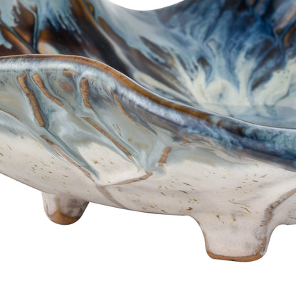 ELK STUDIO S0037-11349 Mulry Charger - Prussian Blue Glazed