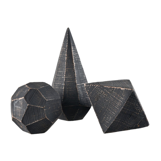 ELK STUDIO S0037-9174/S3 Copas Decorative Object - Set of 3 Black