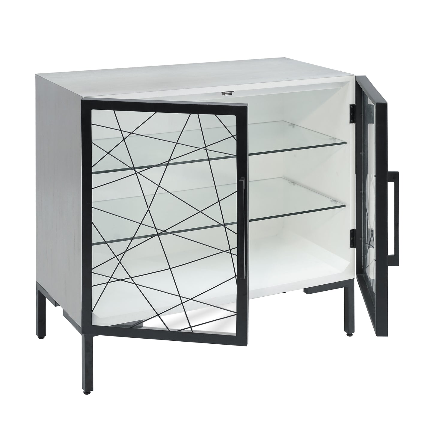 ELK STUDIO S0075-9861 Checkmate Cabinet - 2 Door White and Mirror