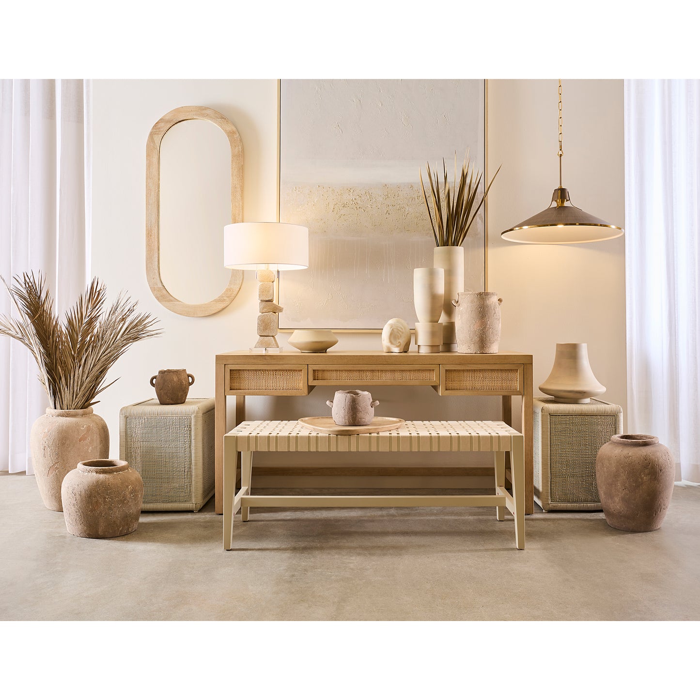 ELK STUDIO S0075-9990 Causeway Bench - Off White