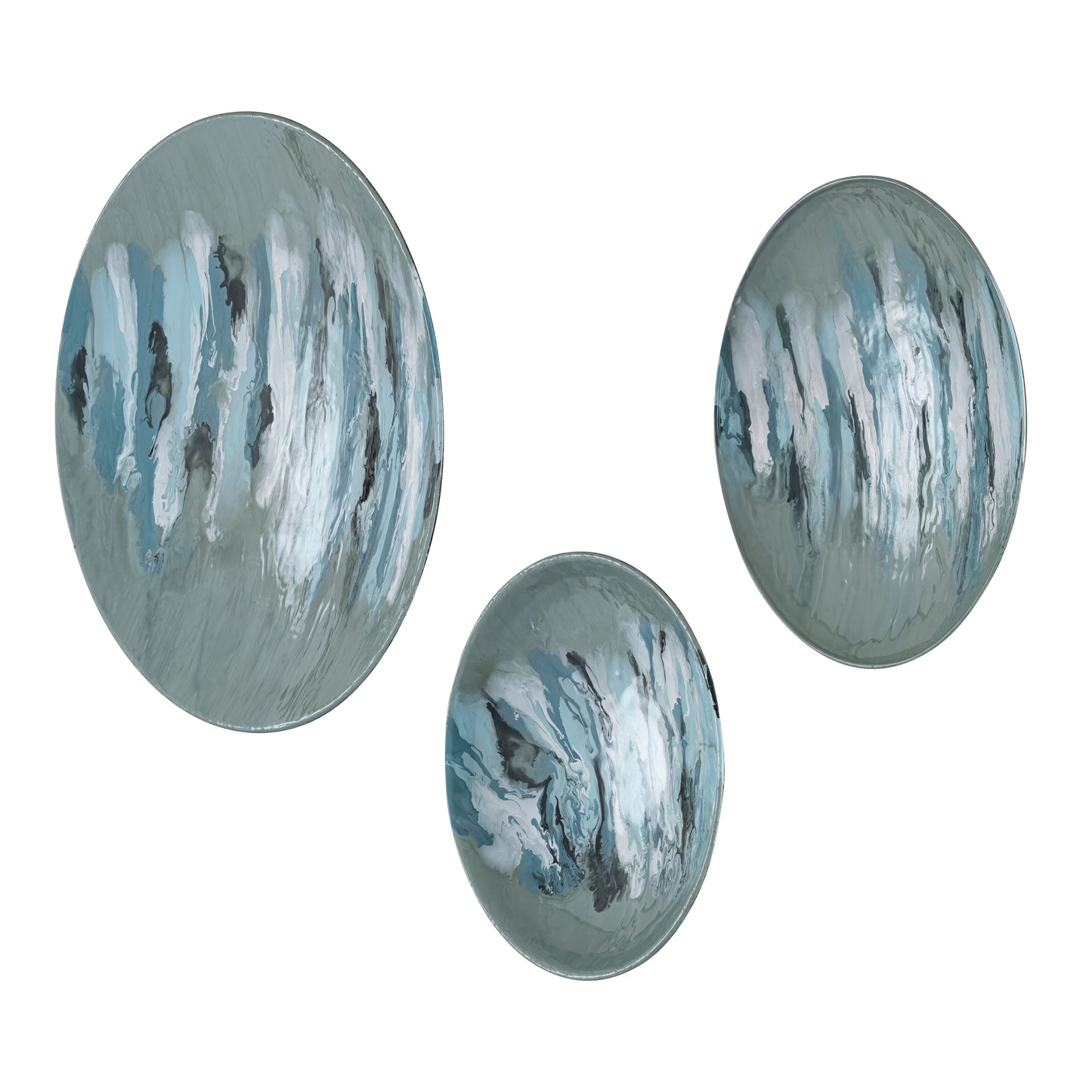 ELK STUDIO S0806-11356/S3 Spindrift Dimensional Wall Art - Set of 3 Seafoam Green Enamel