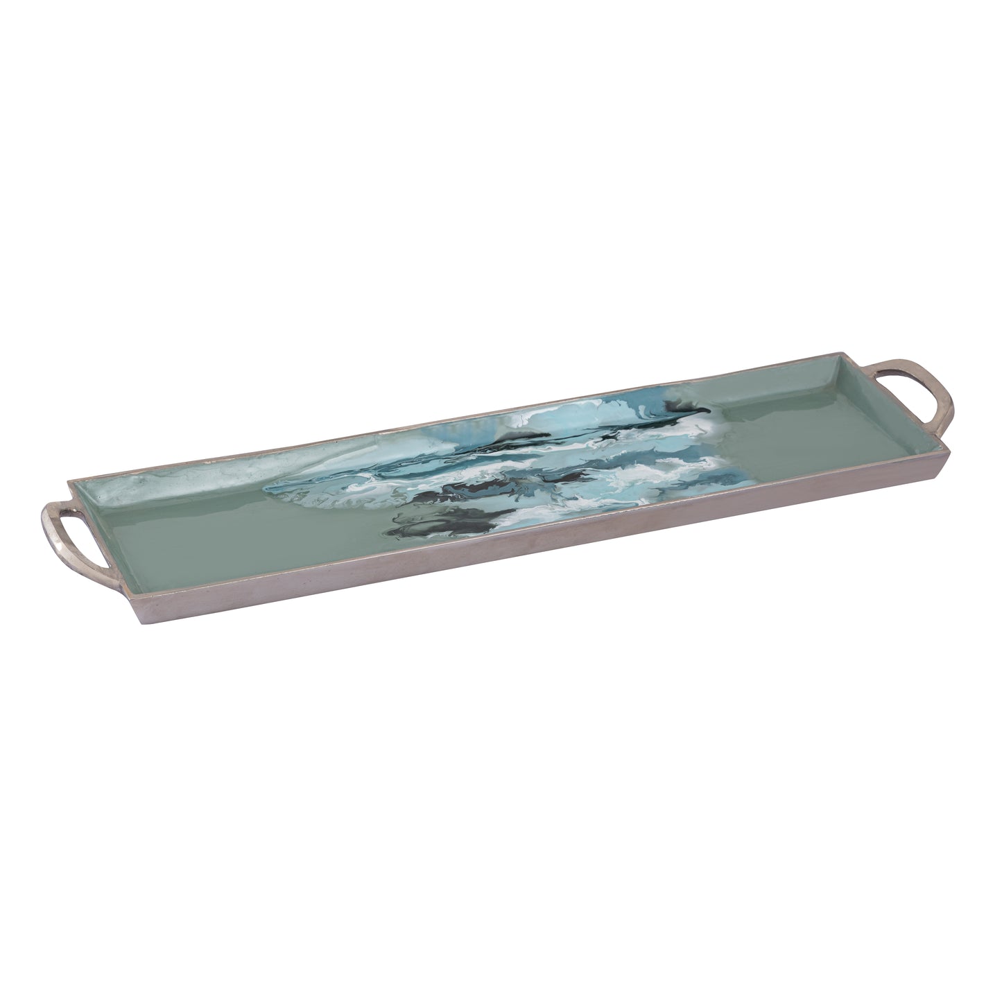 ELK STUDIO S0807-11355/S2 Spindrift Tray - Set of 2 Seafoam Green Enamel