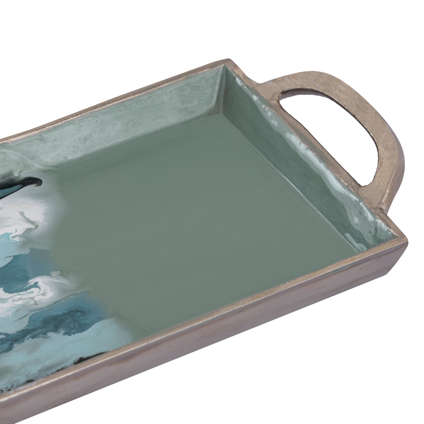 ELK STUDIO S0807-11355/S2 Spindrift Tray - Set of 2 Seafoam Green Enamel