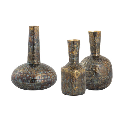 ELK STUDIO S0807-9776/S3 Fowler Vase - Set of 3 Patinated Brass