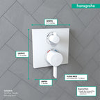 HANSGROHE 15712701 Ecostat Thermostatic Trim with Volume Control - Matte White