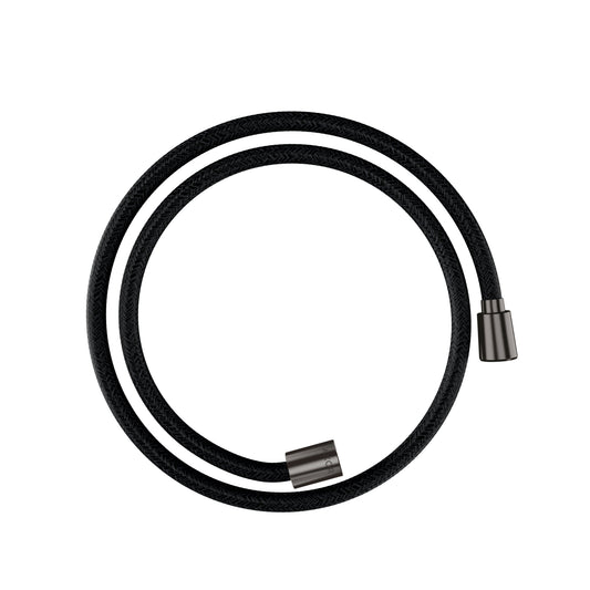 AXOR 28227340 Shower Solutions Textile Hose with Cylindircal and Conical Nut, 49" - Brushed Black Chrome