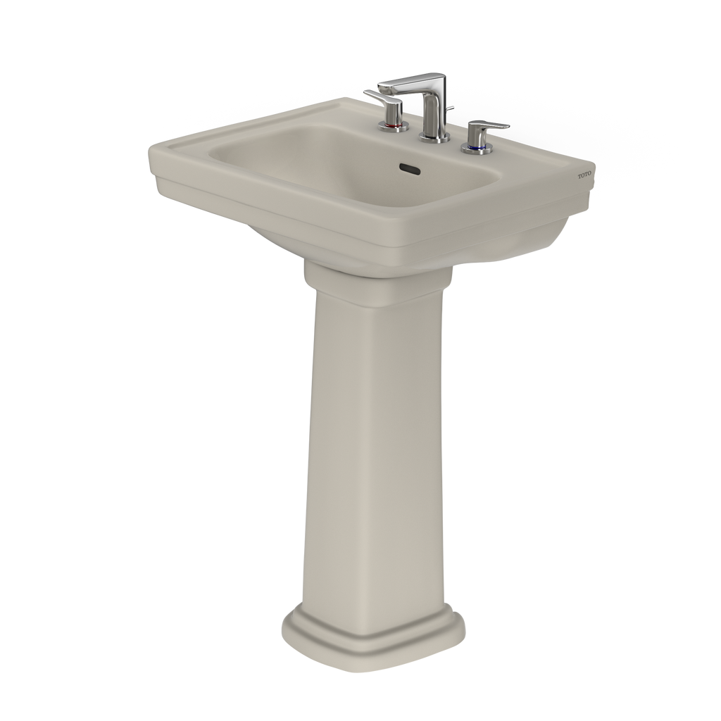 TOTO LPT532.8N#03 Promenade 24" X 19-1/4" Rectangular Pedestal Bathroom Sink For 8 Inch Center Faucets - Bone
