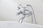 MOEN S22105 Weymouth Two-Handle Tub Filler Including Handheld Shower - Chrome