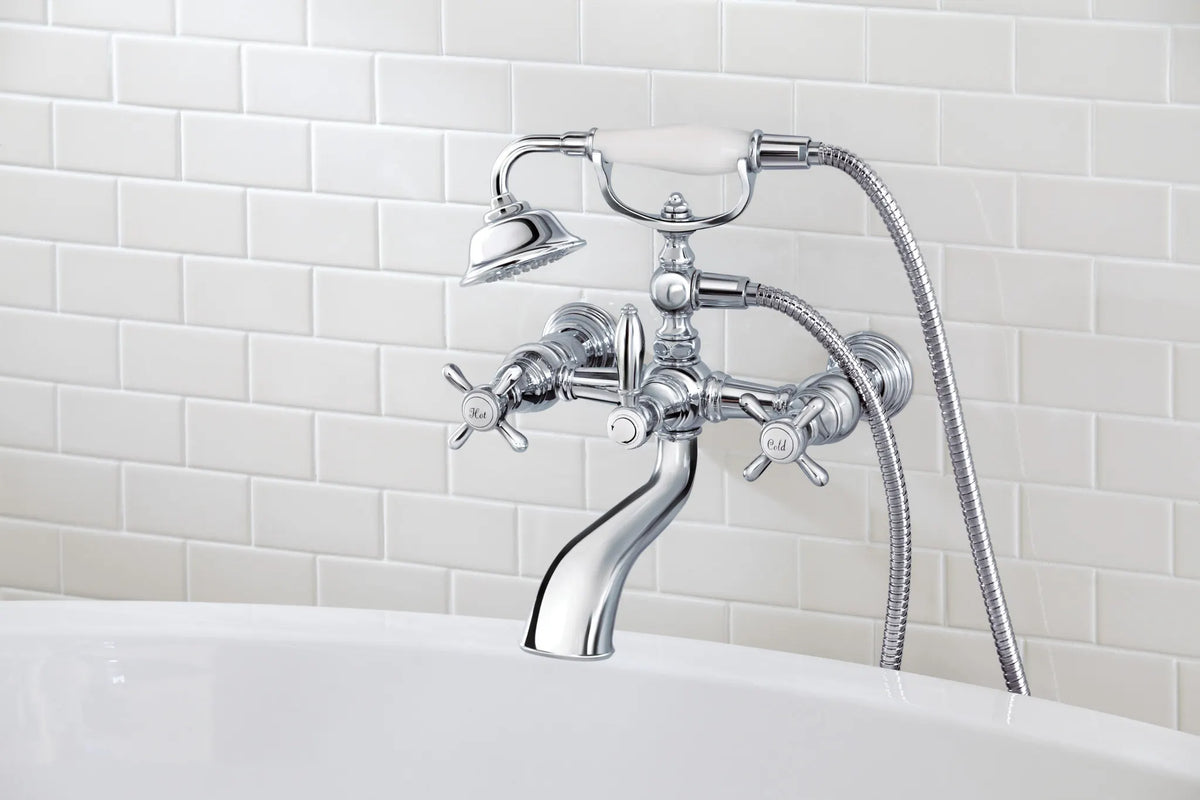 MOEN S22105 Weymouth Two-Handle Tub Filler Including Handheld Shower - Chrome