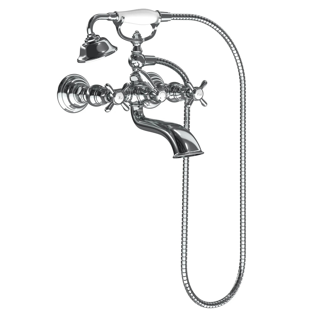 MOEN S22105 Weymouth Two-Handle Tub Filler Including Handheld Shower - Chrome
