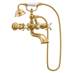 MOEN S22105BG Weymouth Two-Handle Tub Filler Includes Hand Shower - Brushed Gold