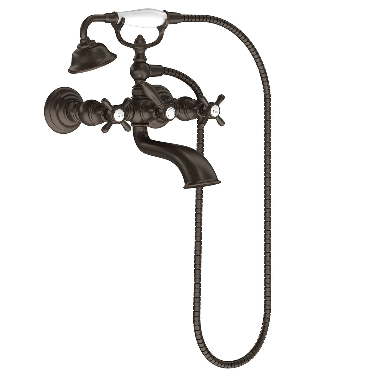 MOEN S22105ORB Weymouth Two-Handle Tub Filler Including Handheld Shower - Oil Rubbed Bronze