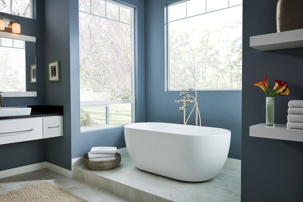 MOEN S22110BN Weymouth Two-Handle Tub Filler Including Handheld Shower - Brushed Nickel