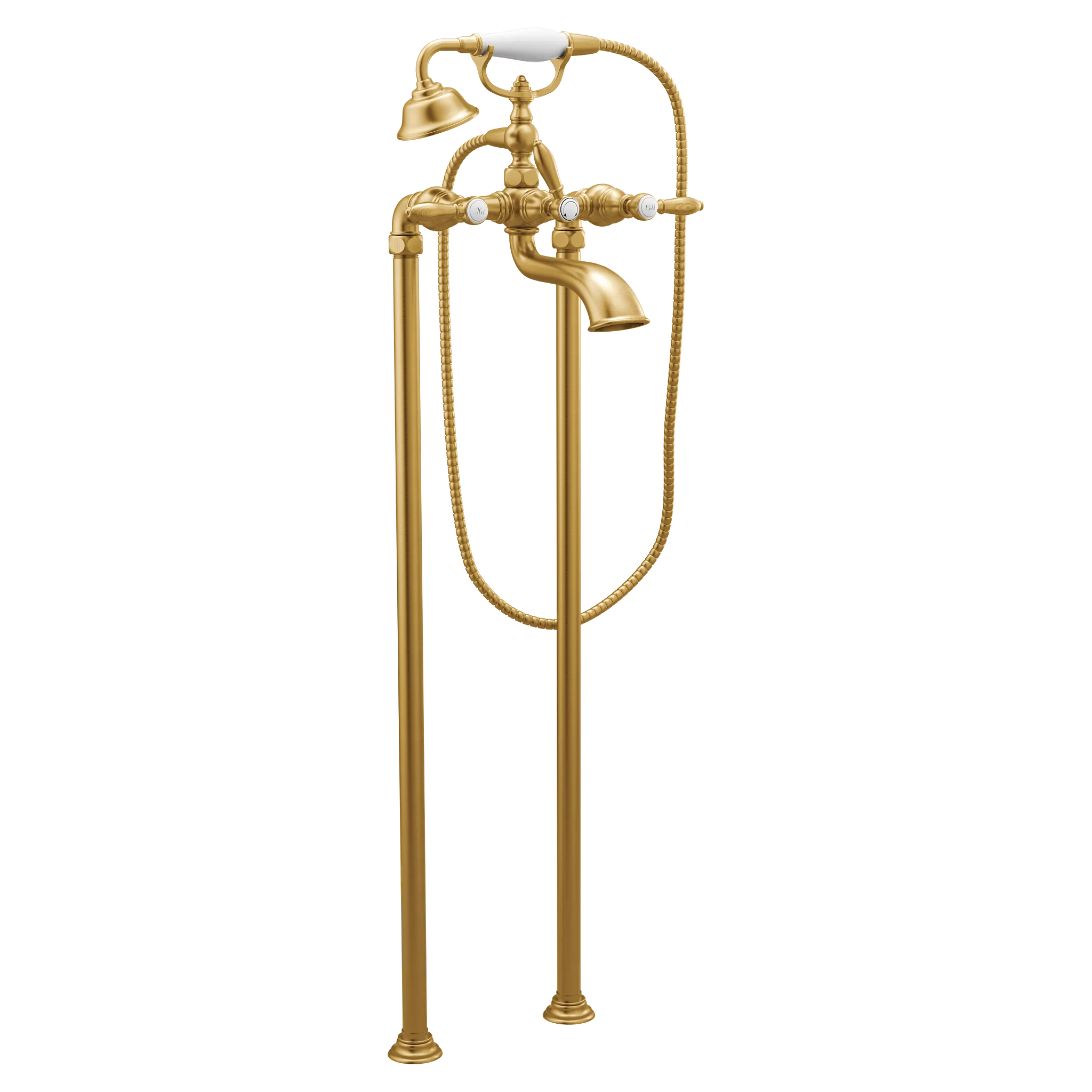 MOEN S22110BG Weymouth Two-Handle Tub Filler Including Handheld Shower - Brushed Gold