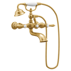 MOEN S22110BG Weymouth Two-Handle Tub Filler Including Handheld Shower - Brushed Gold