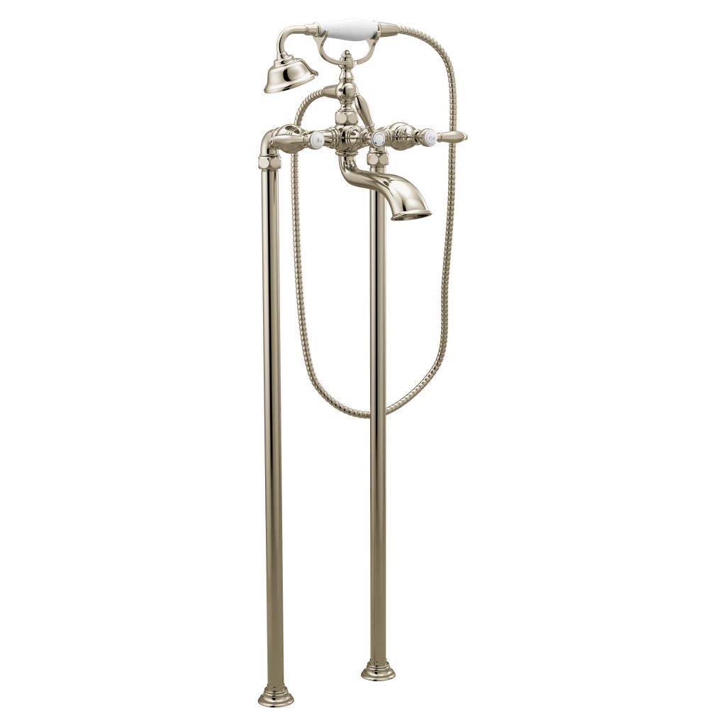 MOEN S22110NL Weymouth Two-Handle Tub Filler Including Handheld Shower - Polished Nickel