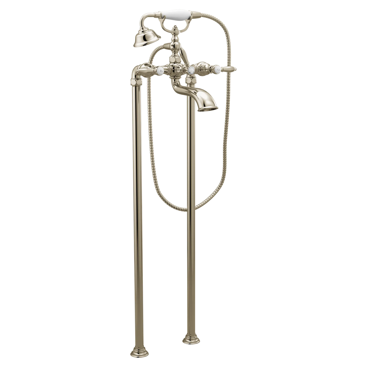 MOEN S22110NL Weymouth Two-Handle Tub Filler Including Handheld Shower - Polished Nickel