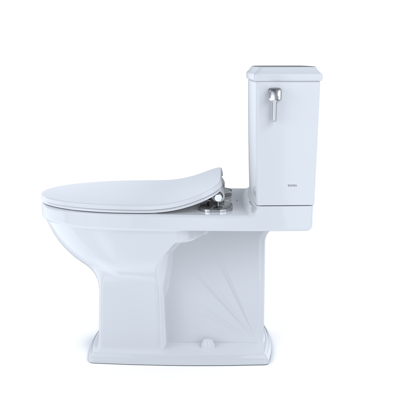 TOTO MS494234CEMFRG#01 Connelly Two-Piece Elongated Dual Flush 1.28 and 0.9 GPF with CEFIONTECT and Right Lever , Cotton White