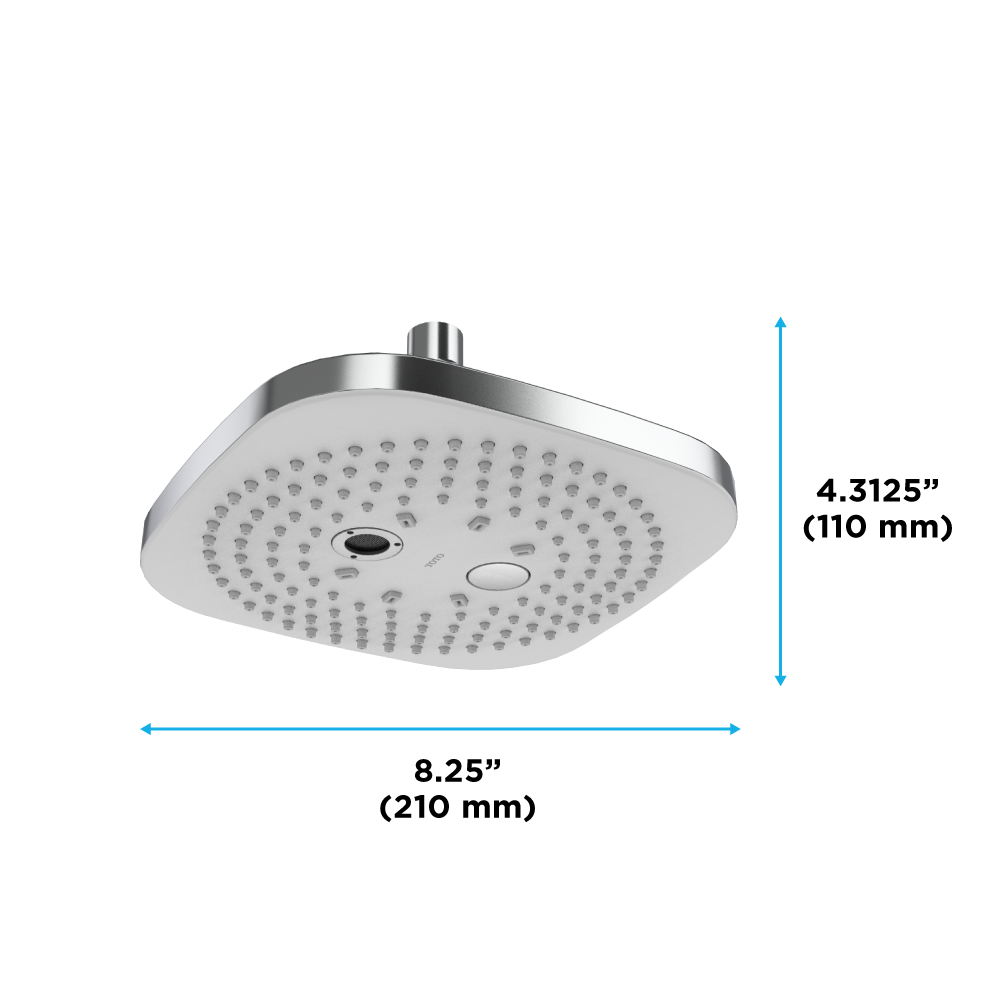 TOTO TBW02004U1#CP G Series 2.5 GPM Multifunction 8.5 inch Square Showerhead with COMFORT WAVE and WARM SPA , Polished Chrome