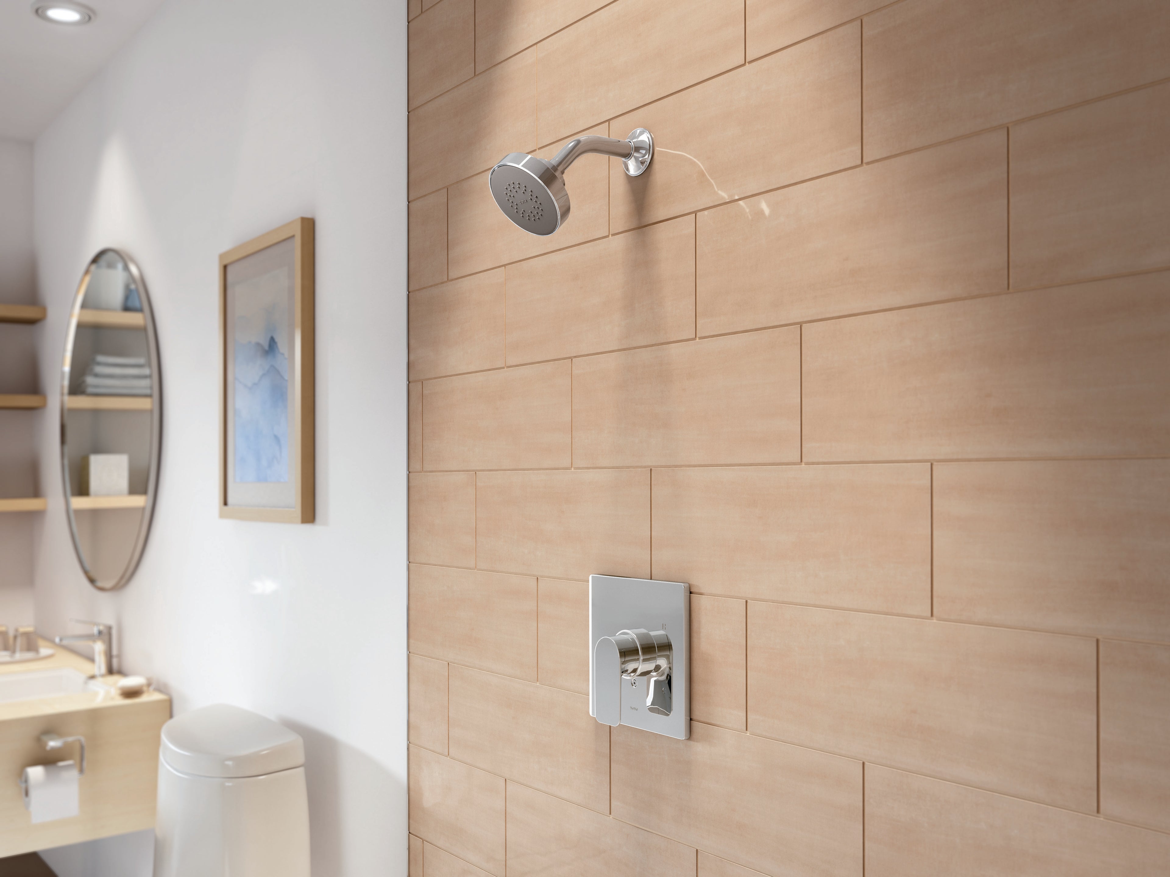 TOTO TS363P#CP Oberon Square 7 Inch Pressure Balance Valve Shower Trim - Polished Chrome