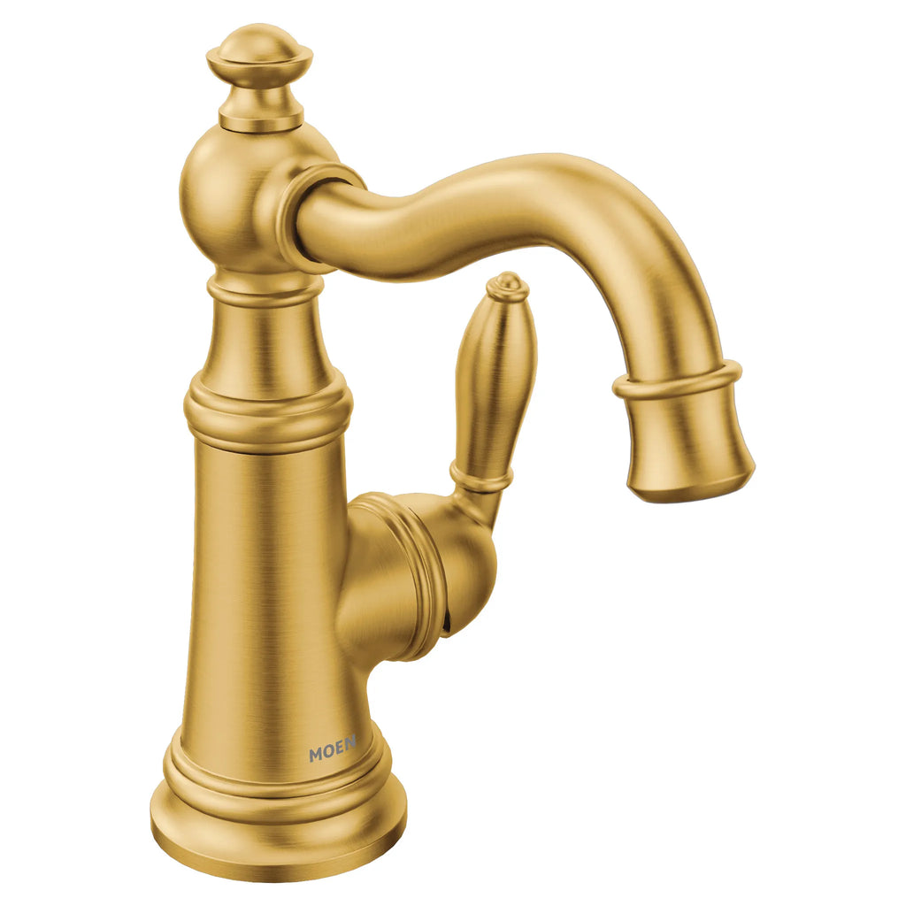 MOEN S42107BG Weymouth One-Handle Bathroom Sink Faucet - Brushed Gold