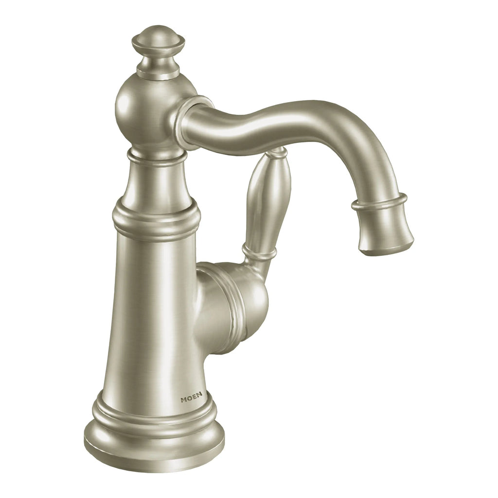 MOEN S42107BN Weymouth One-Handle Bathroom Sink Faucet - Brushed Nickel