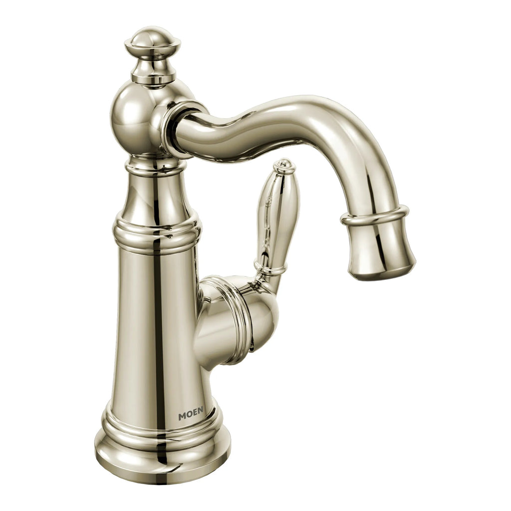 MOEN S42107NL Weymouth One-Handle Bathroom Sink Faucet - Polished Nickel