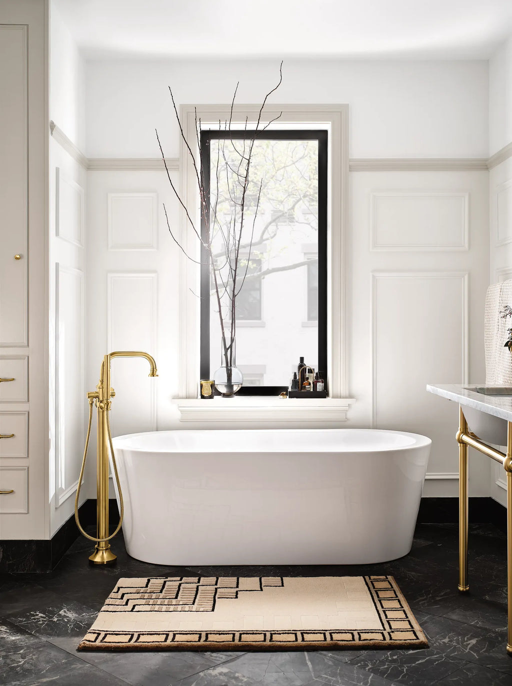MOEN S44507BG Colinet One-Handle Tub Filler Includes Hand Shower - Brushed Gold