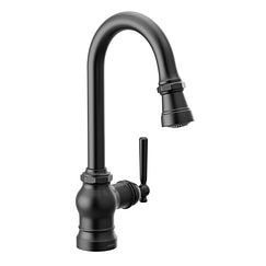 MOEN S52003BL Paterson  One-Handle Pulldown Single Mount Bar Faucet In Matte Black