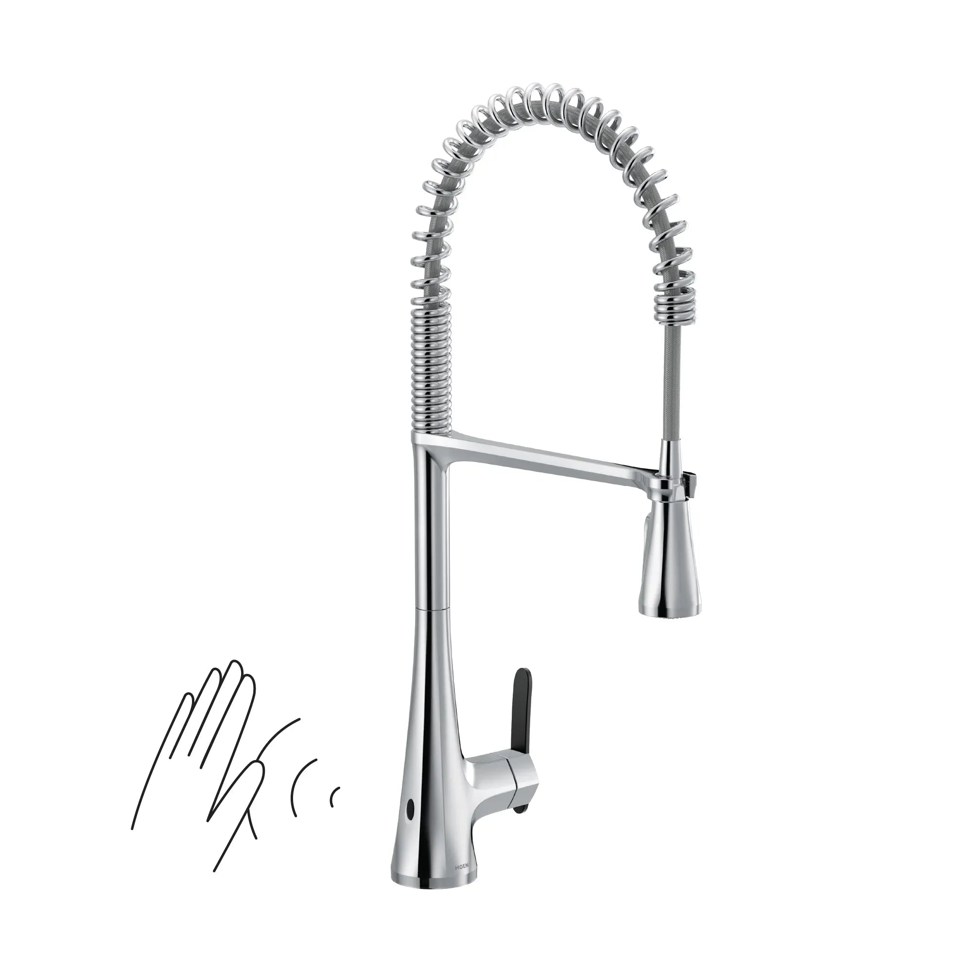 MOEN S5235EWC Sinema Motionsense Wave One-Handle Pre-Rinse Spring Touchless Kitchen Faucet - Chrome