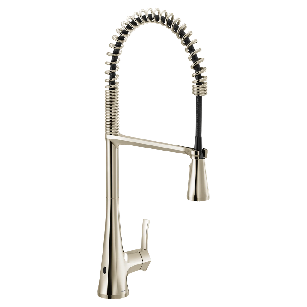 MOEN S5235EWNL Sinema Motionsense Wave One-Handle Pre-Rinse Spring Touchless Kitchen Faucet - Polished Nickel