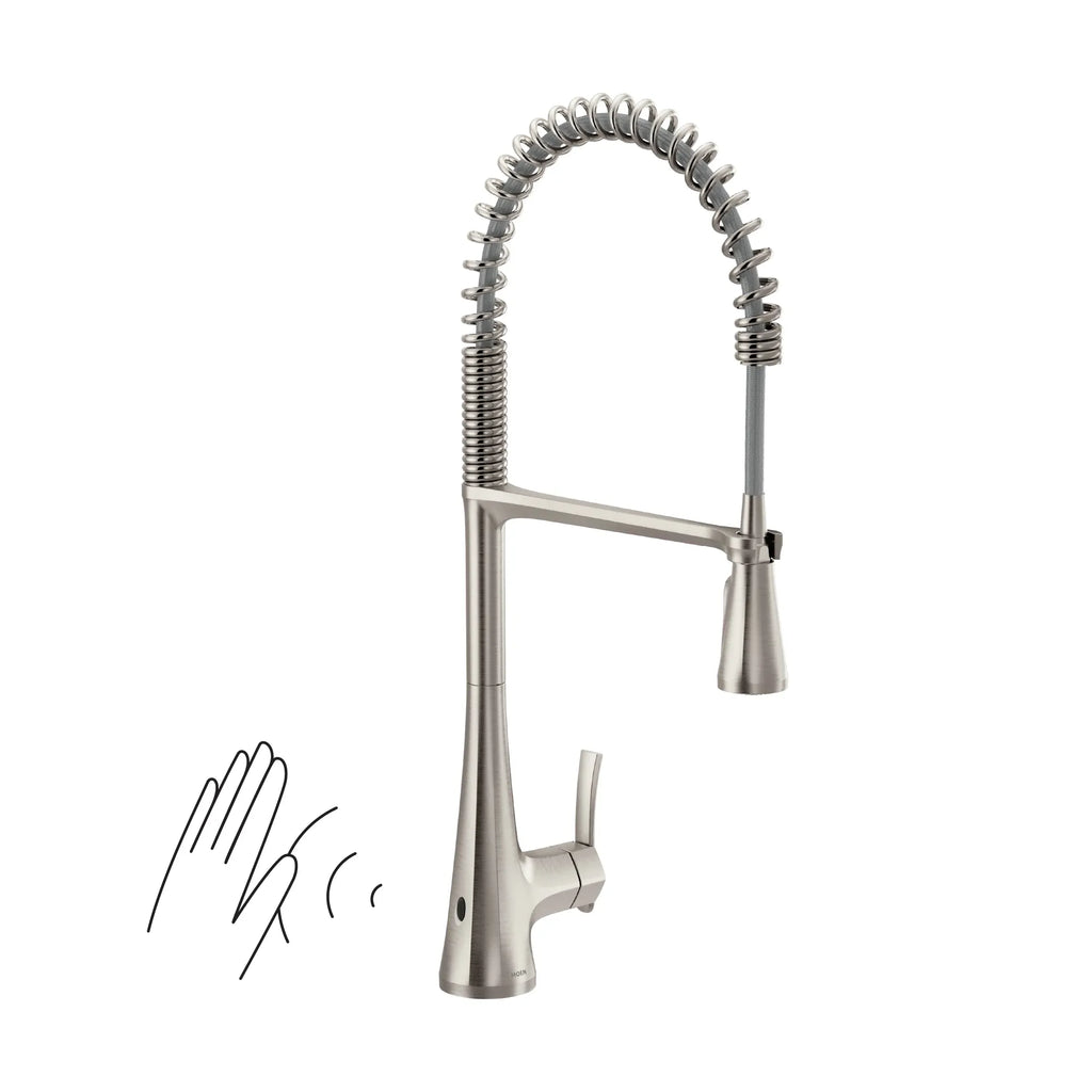 MOEN S5235EWSRS Sinema Motionsense Wave One-Handle Pre-Rinse Spring Touchless Kitchen Faucet - Spot Resist Stainless