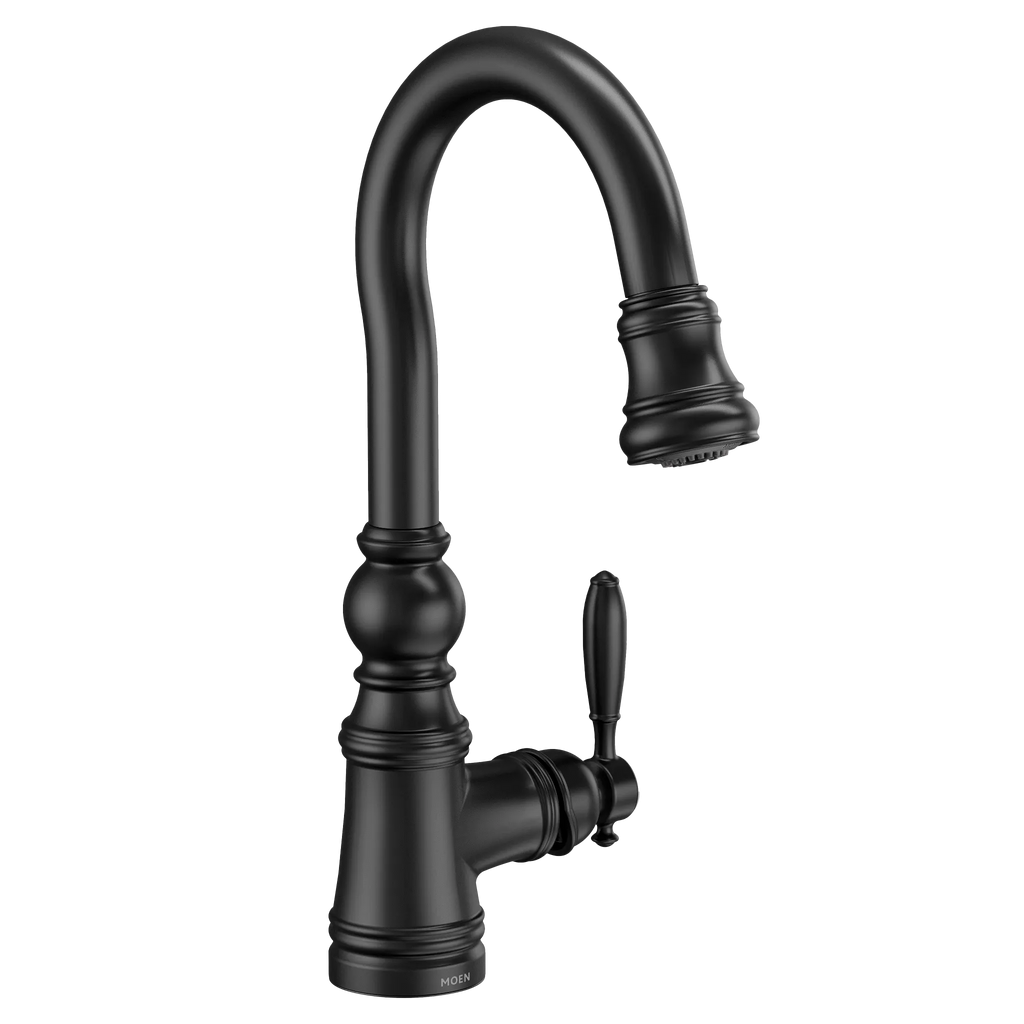 MOEN S53004BL Weymouth One-Handle Pulldown Bar Faucet - Matte Black