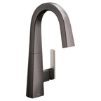MOEN S55005BLS Black stainless one-handle high arc bar faucet