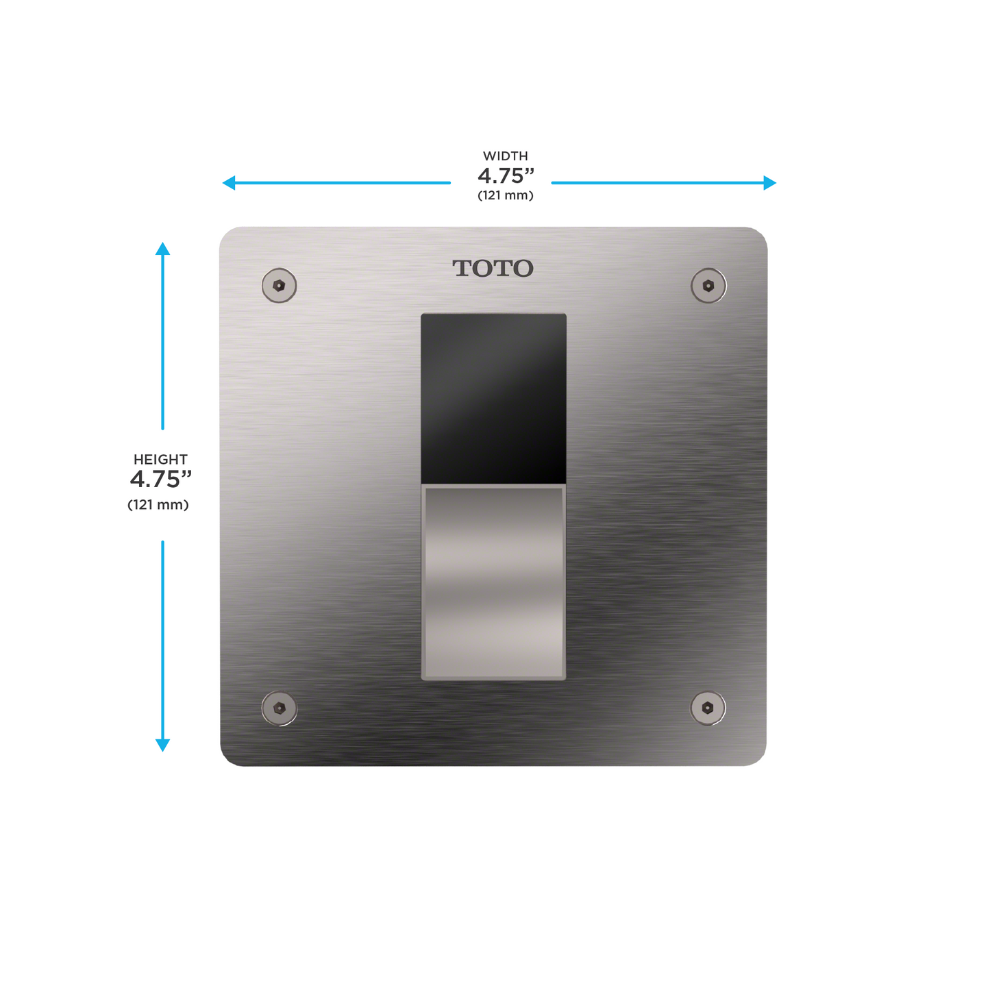 TOTO TET3GB32#SS ECOPOWER Touchless 1.6 GPF Concealed Toilet Flushometer Valve for Top Spud with 4 x 4 Cover Plate , Stainless Steel