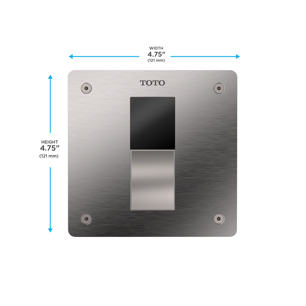 TOTO TET3UB33#SS Ecopower Touchless 1.0 Gpf High-Efficiency Concealed Toilet Flushometer Valve For Back Spud With 4 X 4 Cover Plate - Stainless Steel