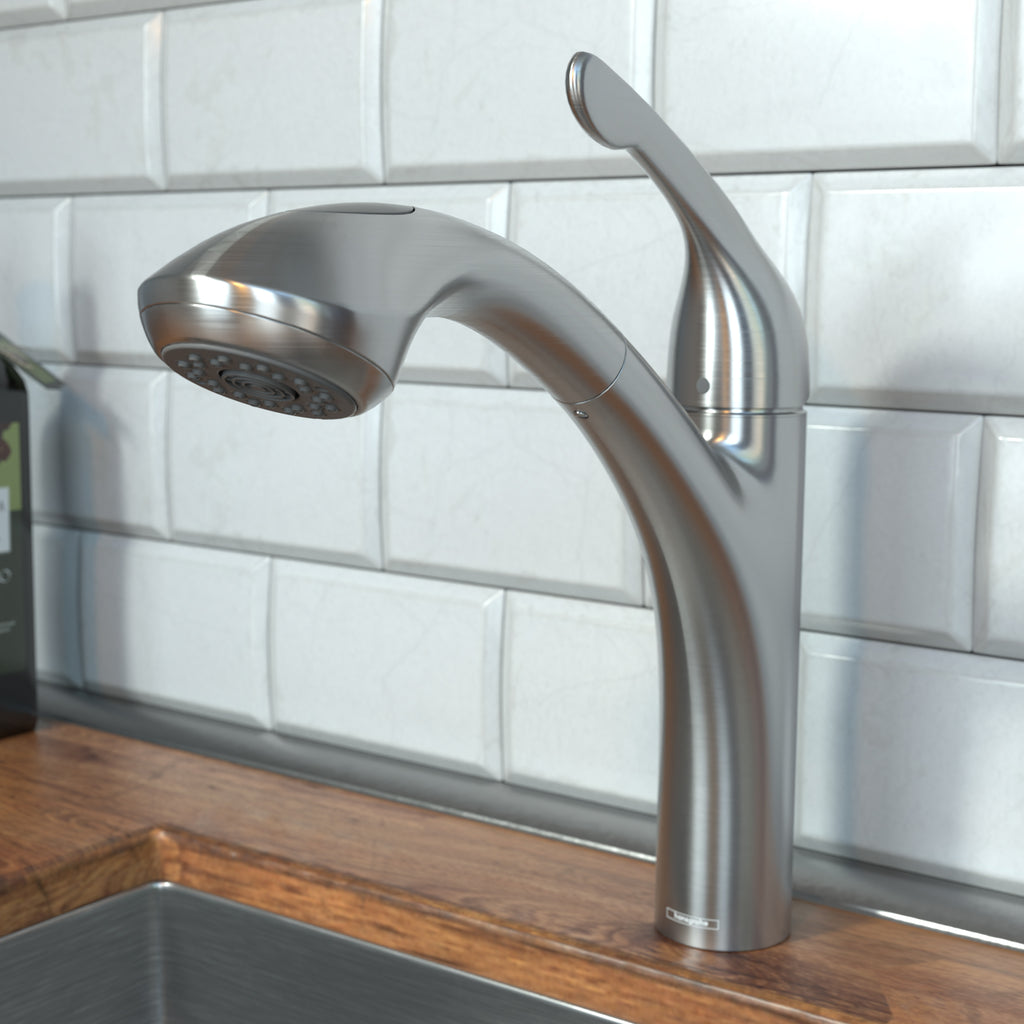 HANSGROHE 04076860 Allegro E Kitchen Faucet, 2-Spray Pull-Out, 1.75 GPM - Stainless Steel Optic