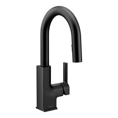 MOEN S62308BL Matte black one-handle pulldown bar faucet