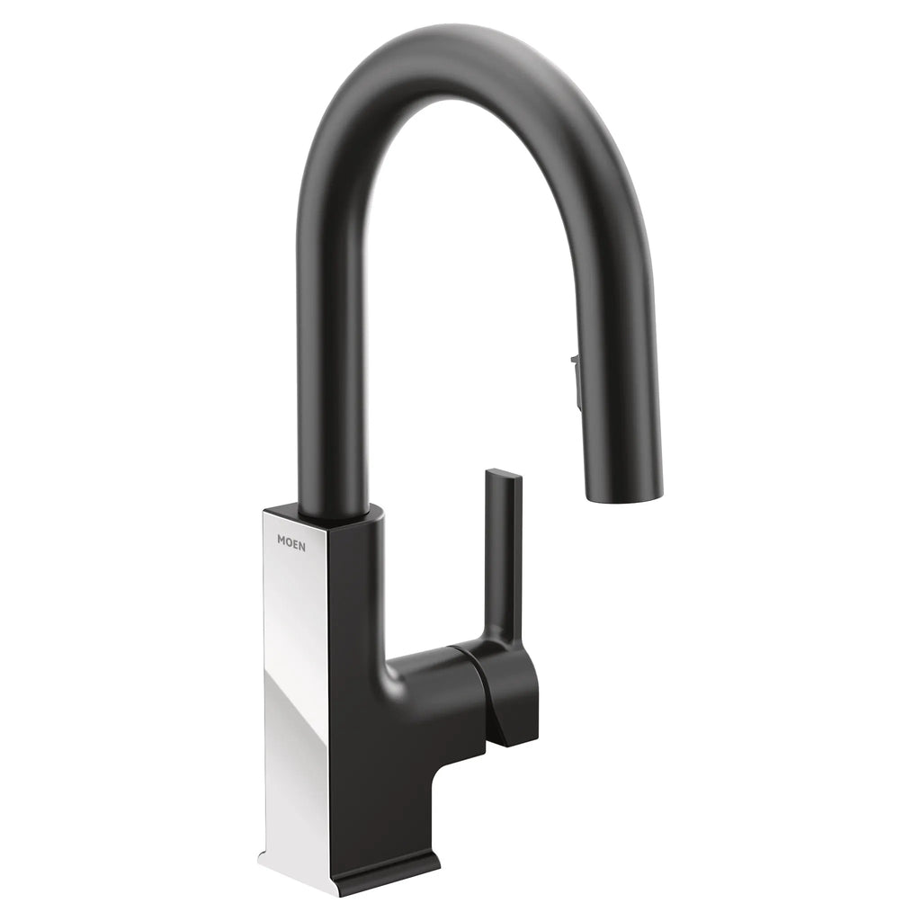 MOEN S62308BLC Sto One-Handle Pulldown Bar Faucet - Matte Black/Chrome