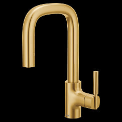 MOEN S64001BG Tenon Brushed gold one-handle pulldown bar faucet, Brushed Gold