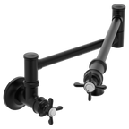 MOEN S6641BL Weymouth Traditional Wall Mount Swing Arm Pot Filler - Matte Black