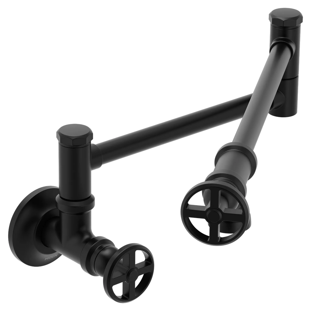 MOEN S6642BL Paterson Traditional Wall Mount Swing Arm Pot Filler - Matte Black
