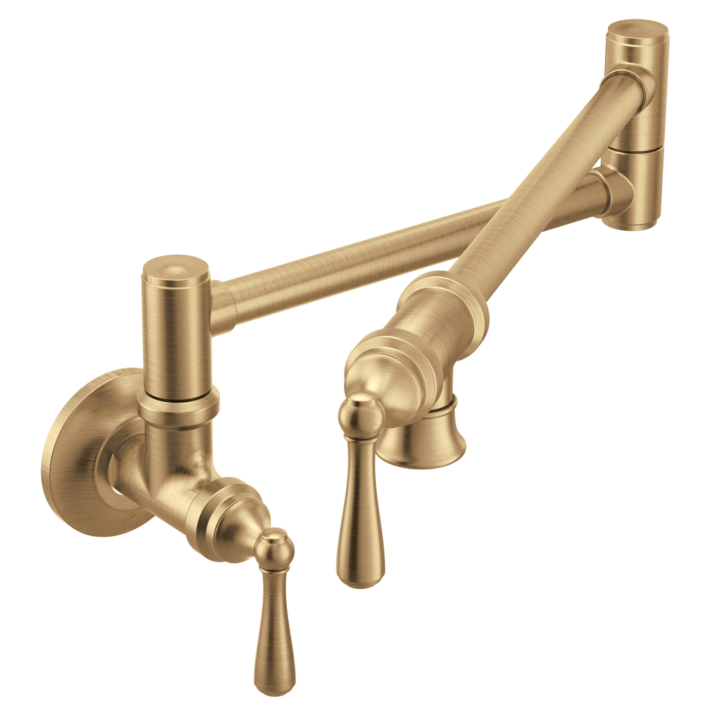 MOEN S664BZG Traditional Pot Filler Traditional Wall Mount Swing Arm Pot Filler - Bronzed Gold