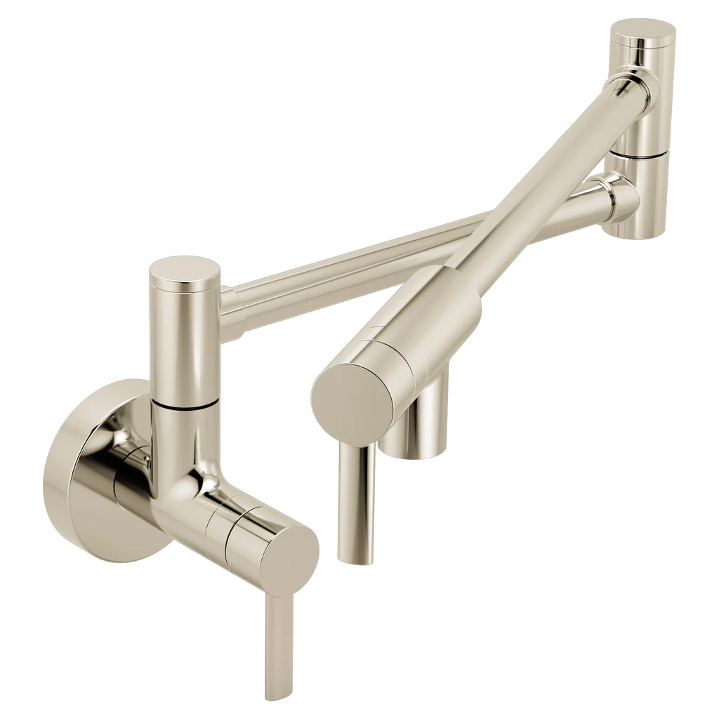 MOEN S665NL Modern Pot Filler Modern Wall Mount Swing Arm Pot Filler - Polished Nickel