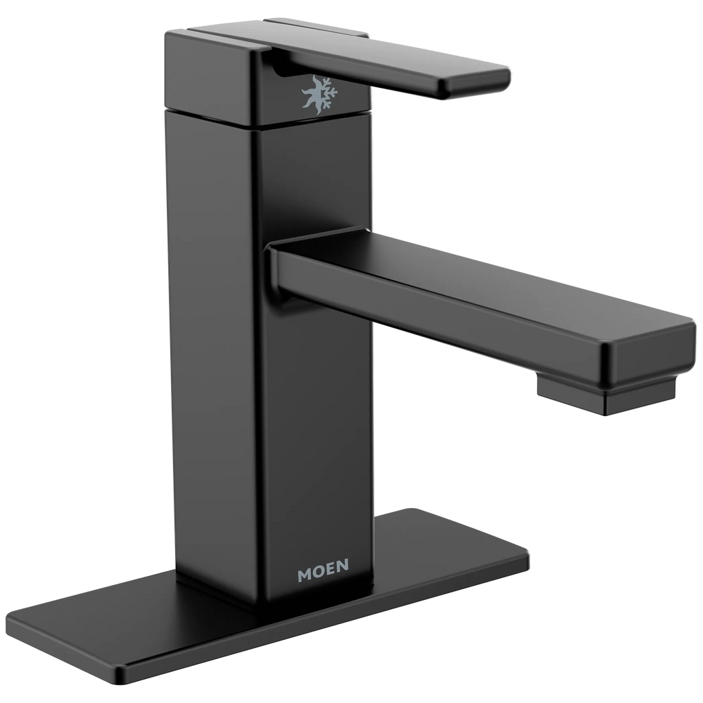 MOEN S6710BL 90 Degree One-Handle Bathroom Sink Faucet - Matte Black