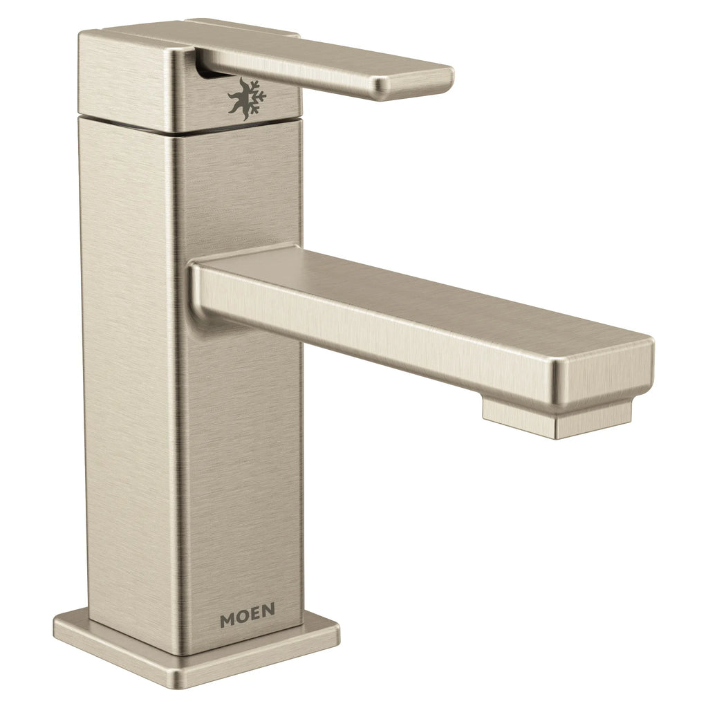 MOEN S6710BN 90 Degree One-Handle Bathroom Sink Faucet - Brushed Nickel