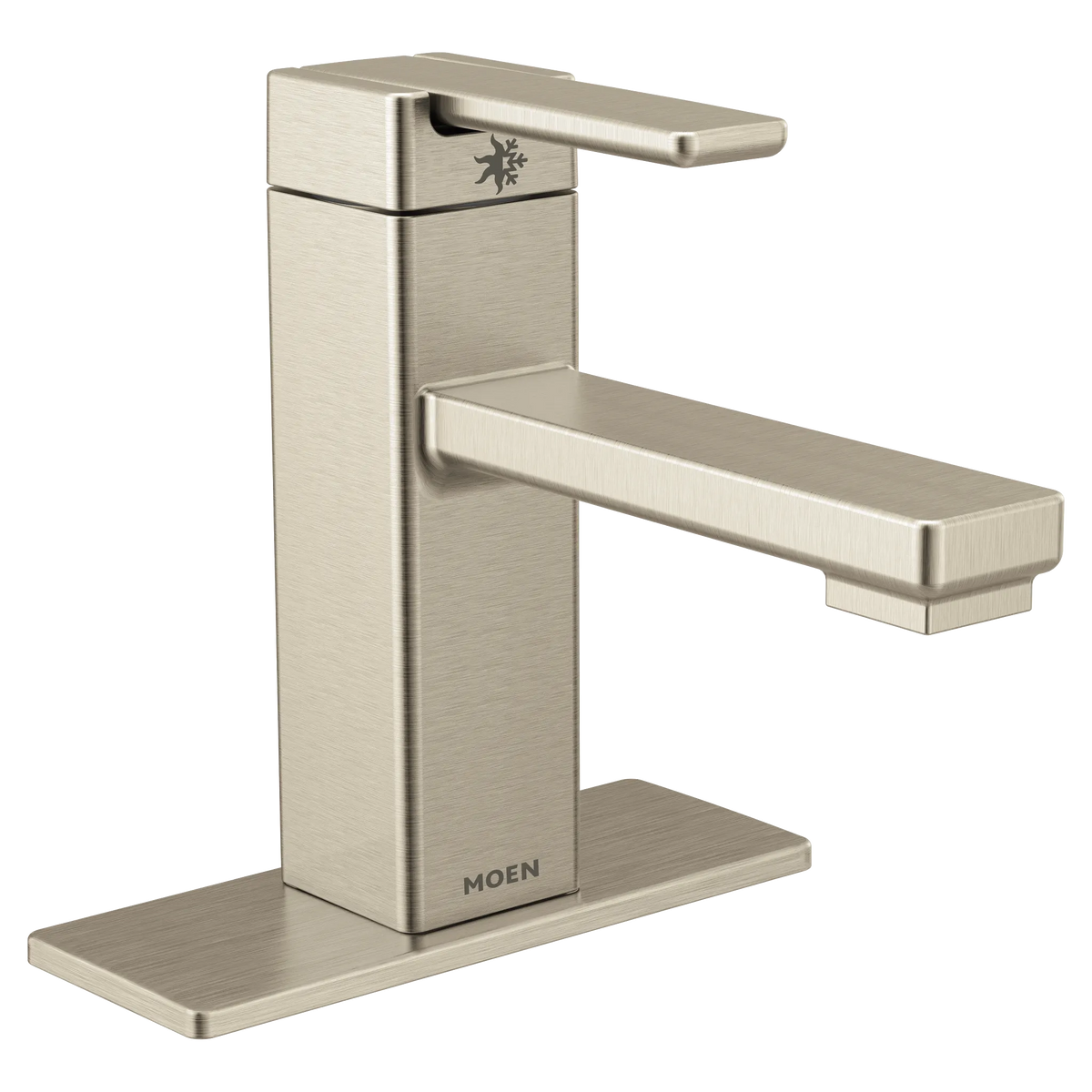 MOEN S6710BN 90 Degree One-Handle Bathroom Sink Faucet - Brushed Nickel