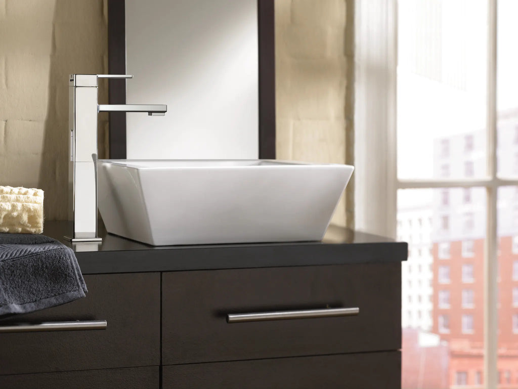 MOEN S6712 90 Degree One-Handle High Arc Vessel Bathroom Faucet - Chrome