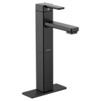 MOEN S6712BL 90 Degree One-Handle High Arc Vessel Bathroom Faucet - Matte Black
